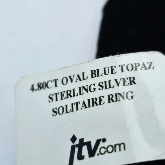 Natural Sky Blue Topaz 4.80 Carat Sterling Silver Ring Size 10 New! - Picture 6 of 7